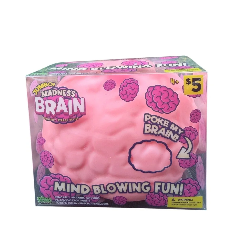 PPNC Jumbo Madness Brain Pink Squishy Stress Relief Sensory Toy New